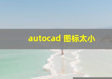 autocad 图标太小